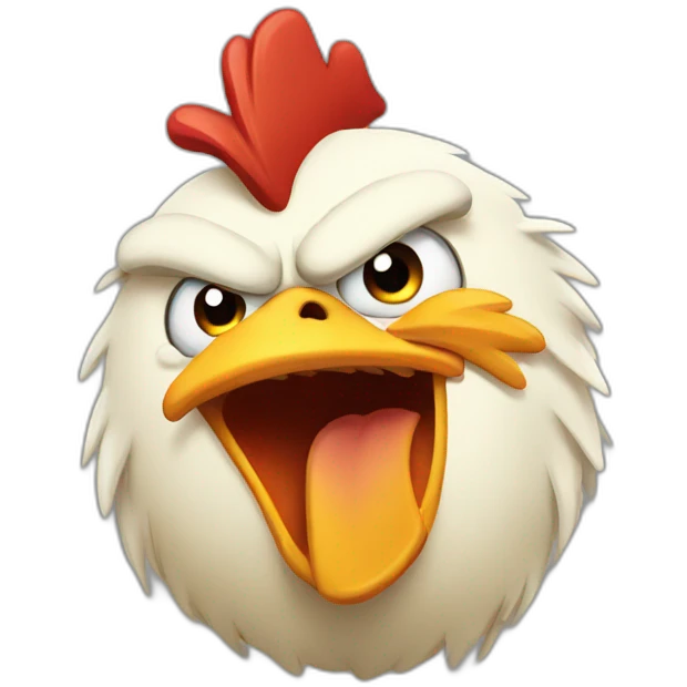 Angry chicken with horns emoji