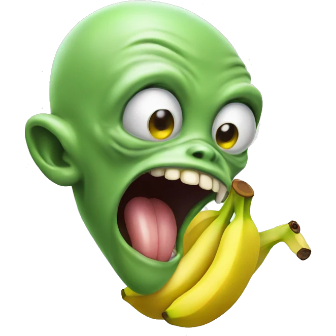 Alien licking banana emoji