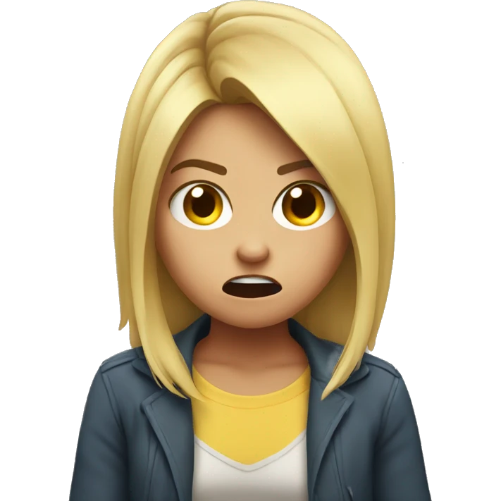 Angry girl pulling her hair emoji