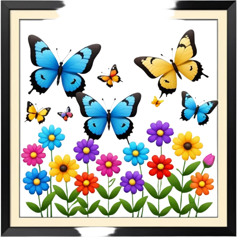 flowers butterflies frame certificates for kids emoji