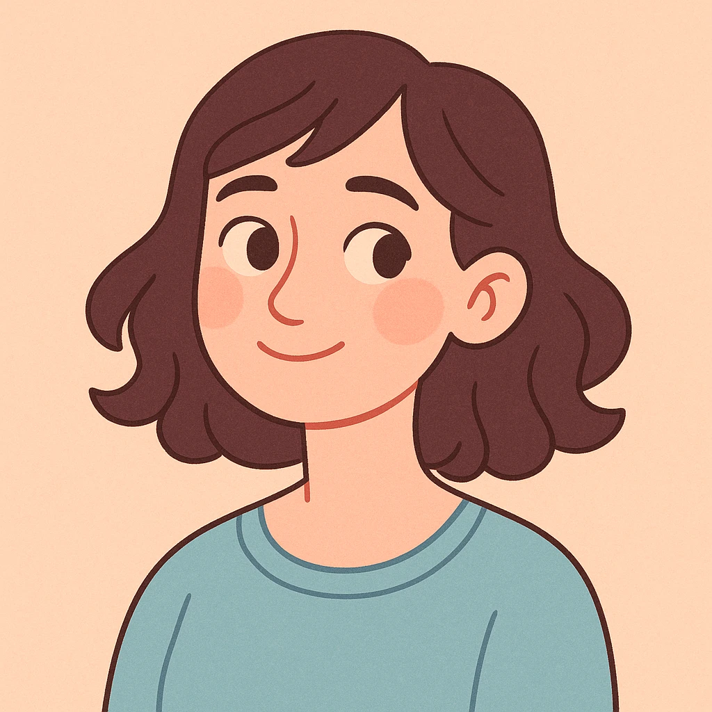 tasteful portrait of a brunette woman, soft pastel colors, gentle expression, pastel toon style emoji