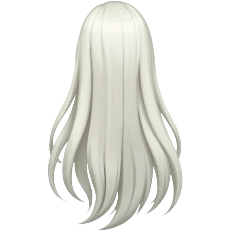 back view of long white hair emoji