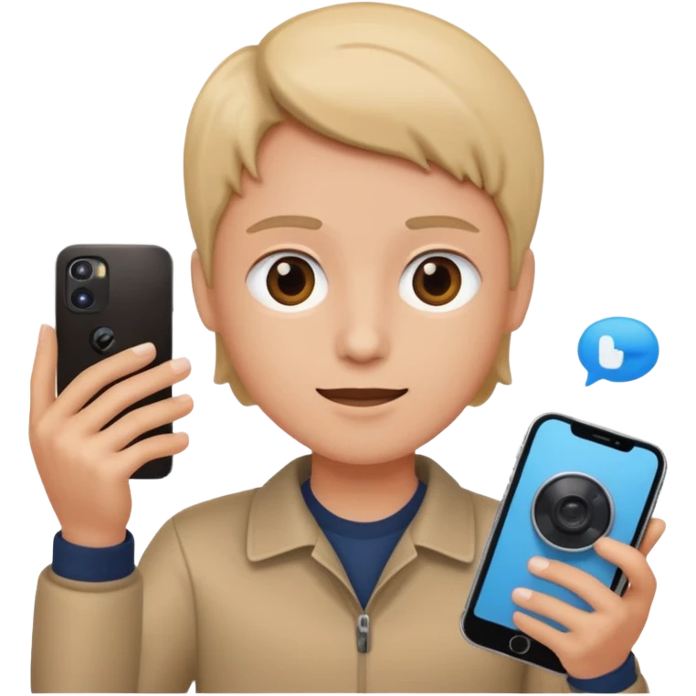 person holding a phone and recording a video emoji