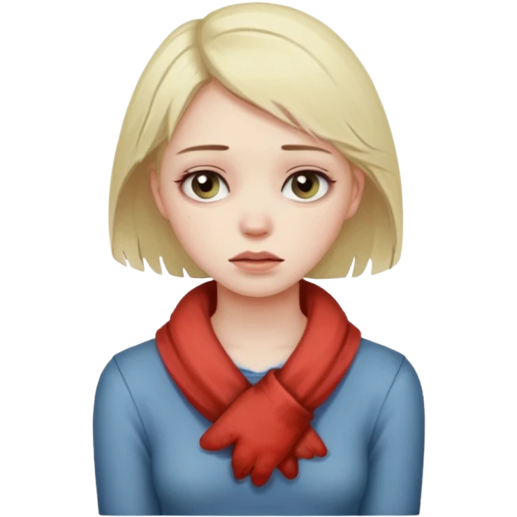 Girl choking herself emoji