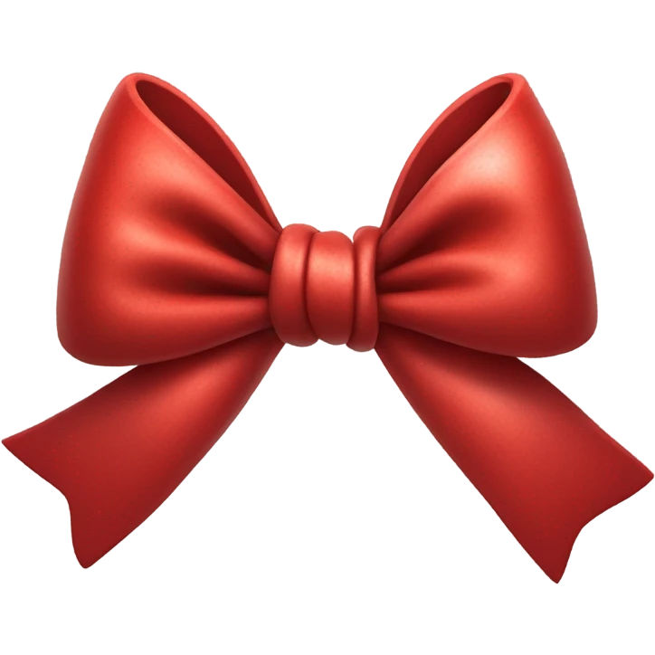 "A vibrant red bow with a silver hollow heart at the base of the bow's knot. The bow should have an intense red color, and the silver heart should be positioned at the center of the knot." emoji