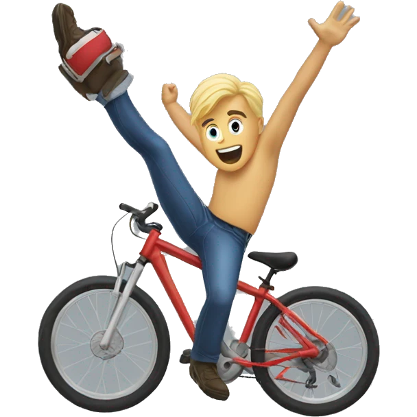 Blonde Man falling off bike emoji