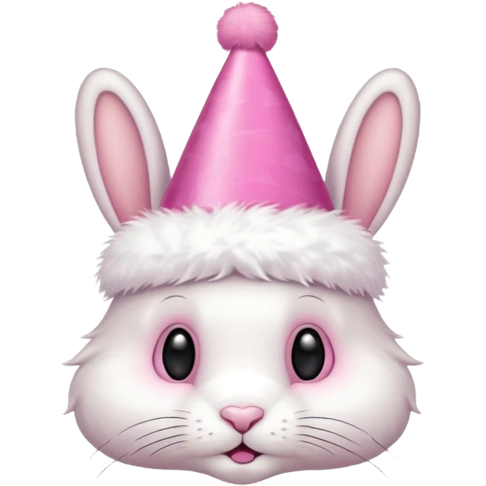 Bunny with a pink party hat  emoji