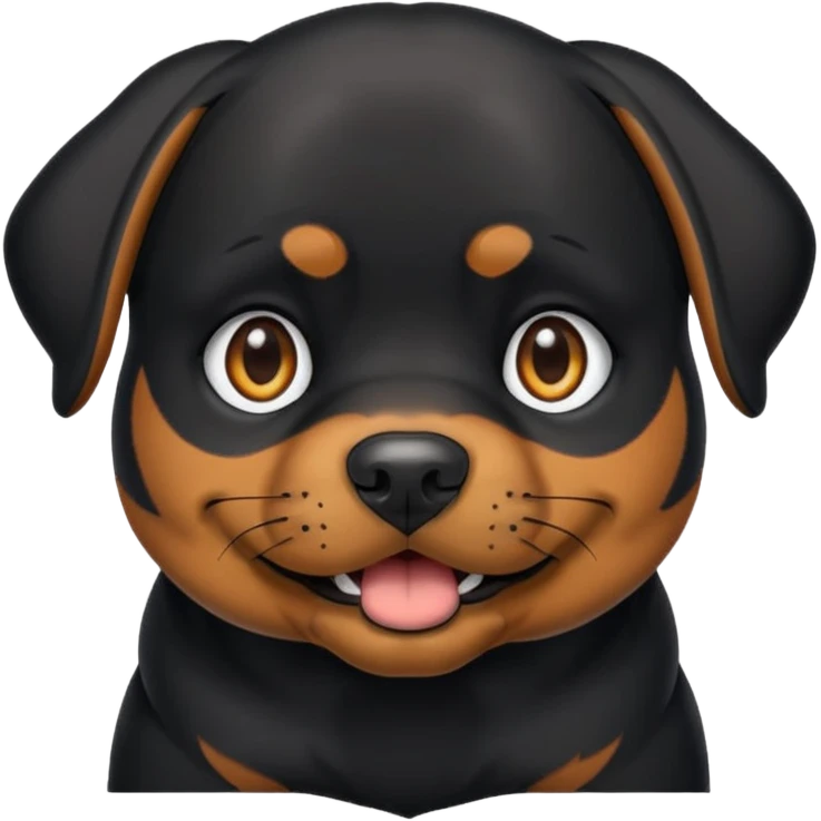 Crie um emoji de um cachorro rottweiler preto emoji
