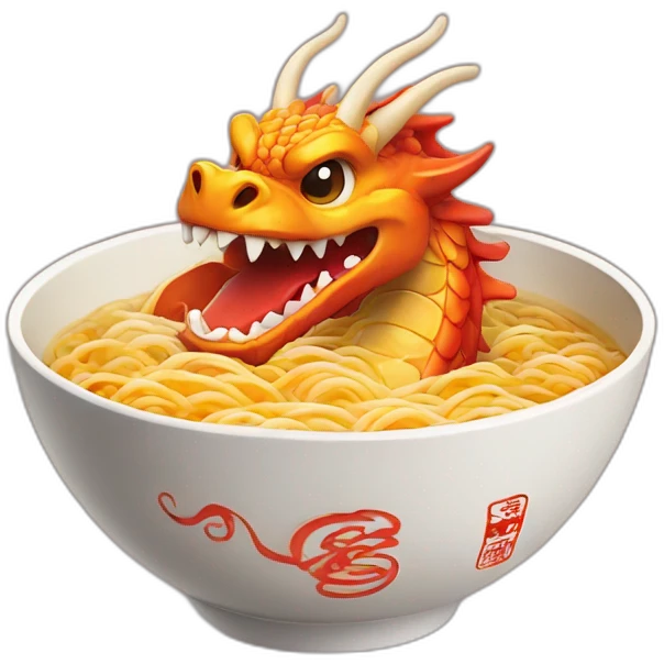 Dragon in ramen bowl emoji