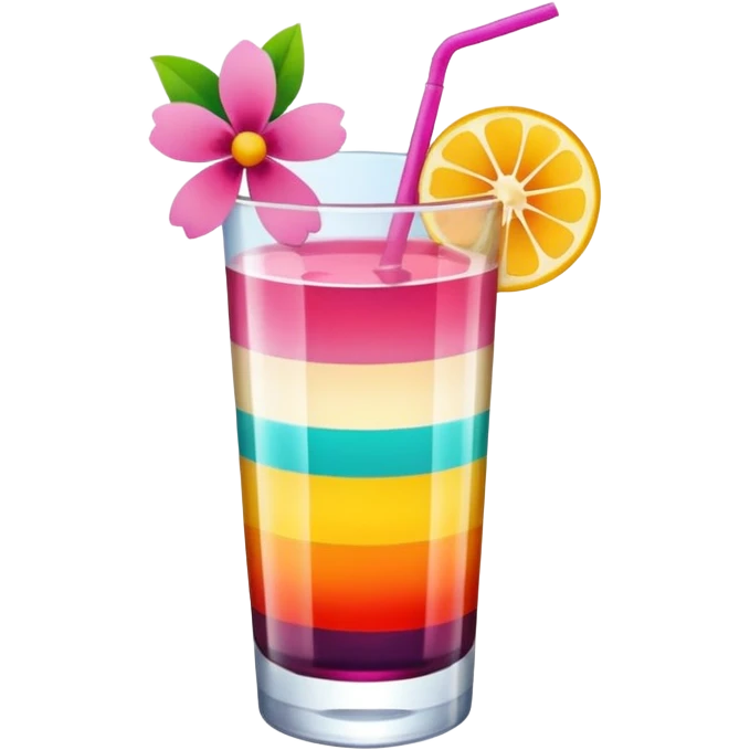 colorful aesthetic drink with flower decor emoji
