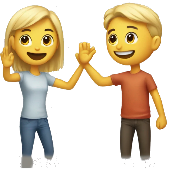 realistic friends high-fiving emoji