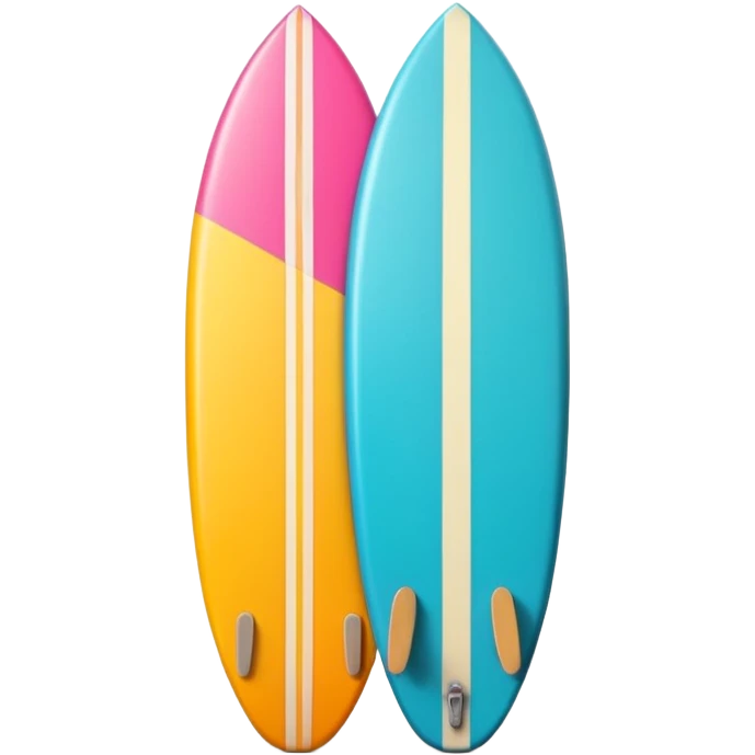 surfboard icon, tropical surfboard, glossy texture, bright colors, cute mobile game icon style, 3D cartoon, soft shadows, clean background, no text, no watermark emoji