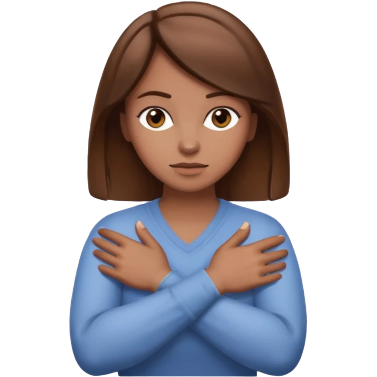 Locked in  emoji Hand gesture woman with arms crossed - locked in emoji