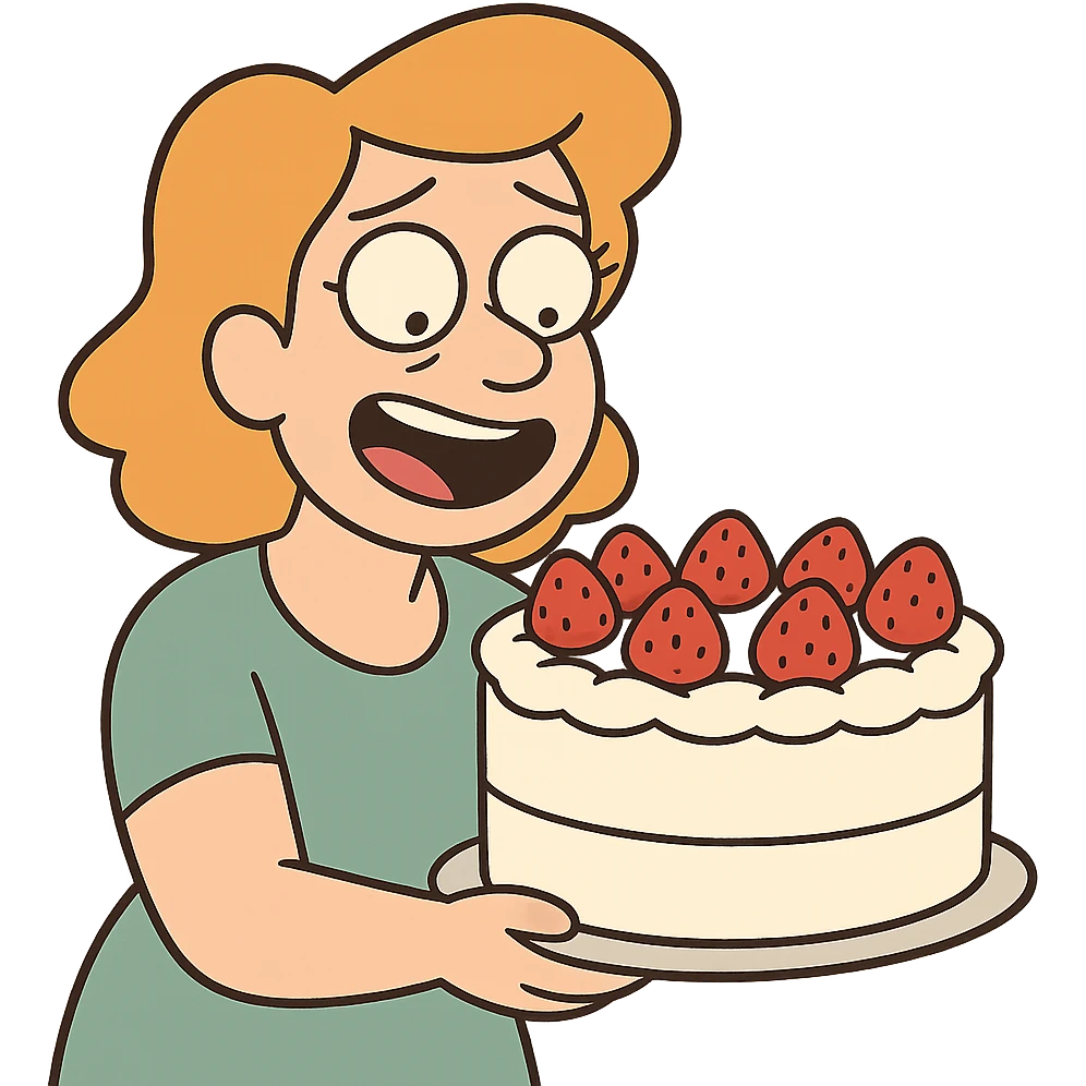 white cake with strawberries on top emoji