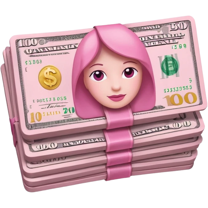 billetes rosa emoji