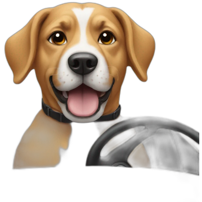 dog driving  emoji