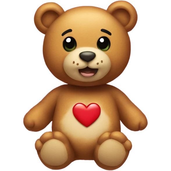 Link, happy teddy bear with a heart and hearts floating around him  emoji
