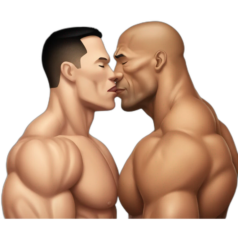John cena kissing Dwayne johnson emoji