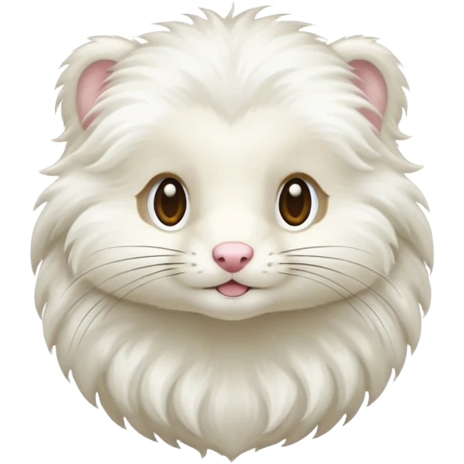 long haired white mink emoji