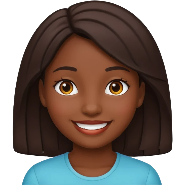 Une fille à la peau noire qui souris  emoji