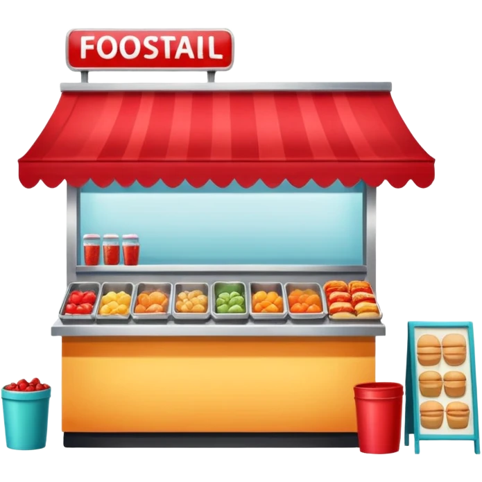 small roadside foodstall, front facing emoji