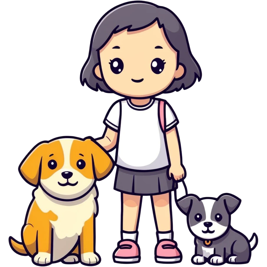 Sweet girl and poor dog  emoji
