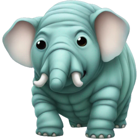 a tardigrade dressed up as an elephant emoji