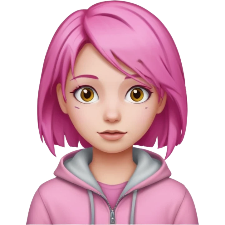 دختر صورتی پوش مو صورتی  emoji