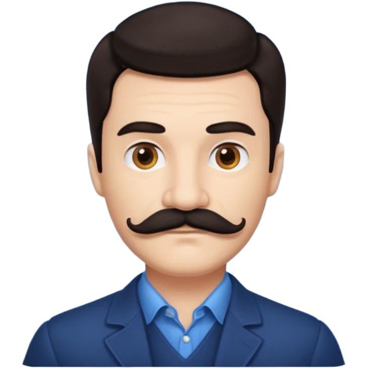 dark hair mustachio father emoji