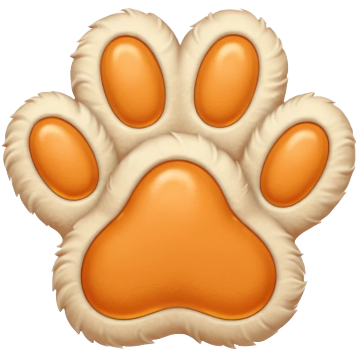 a very light pale pastel orange pawprint emoji
