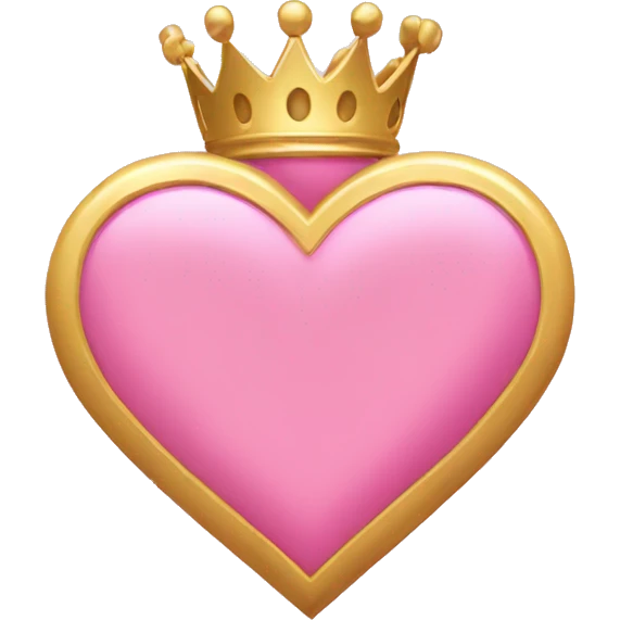 Pink heart with pink and gold crown emoji