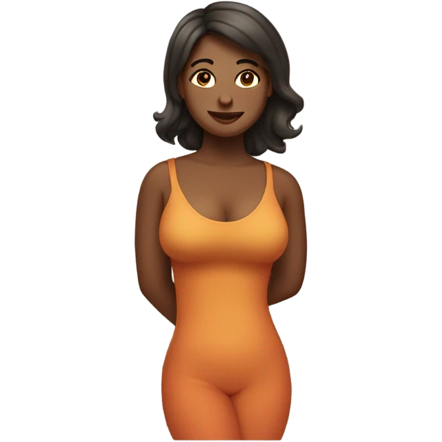 Woman with large caboose emoji