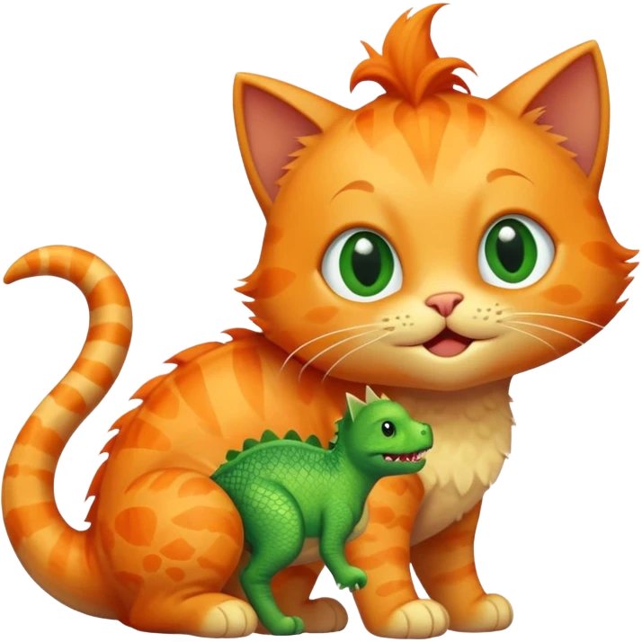 Cat and dinosaur  emoji