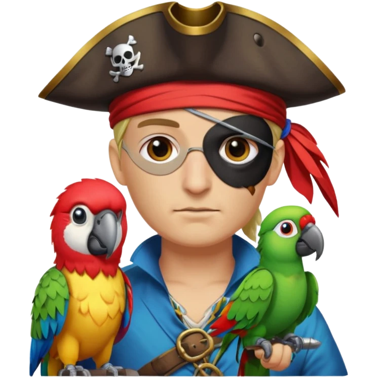 💀pirate and parrot emoji