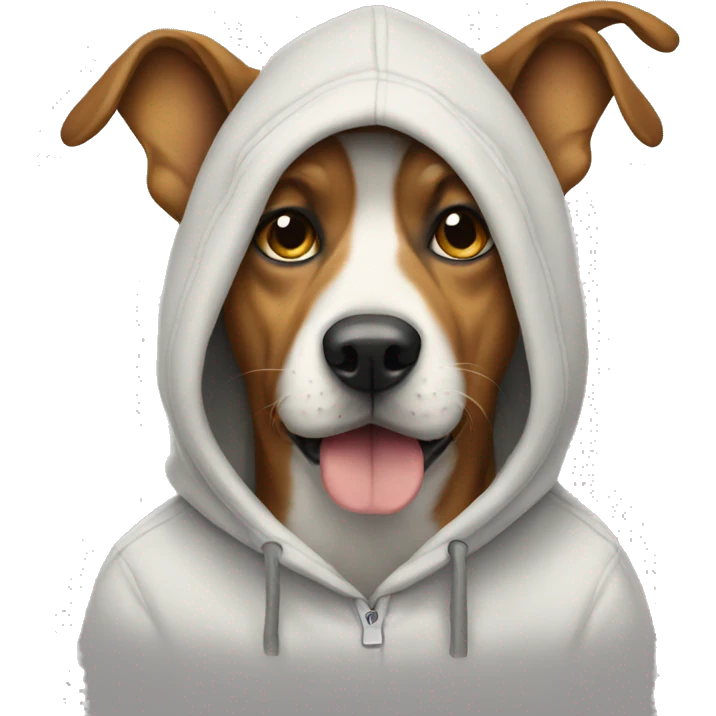 Dog wearing a hoodie emoji