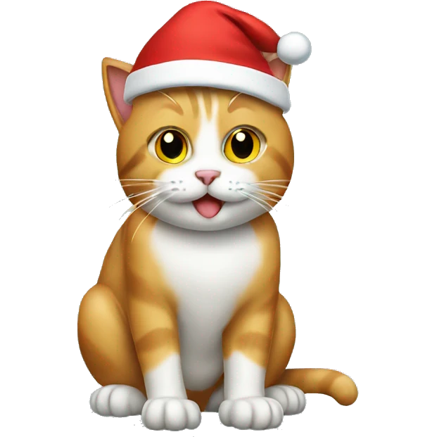 cat wearing santa hat emoji