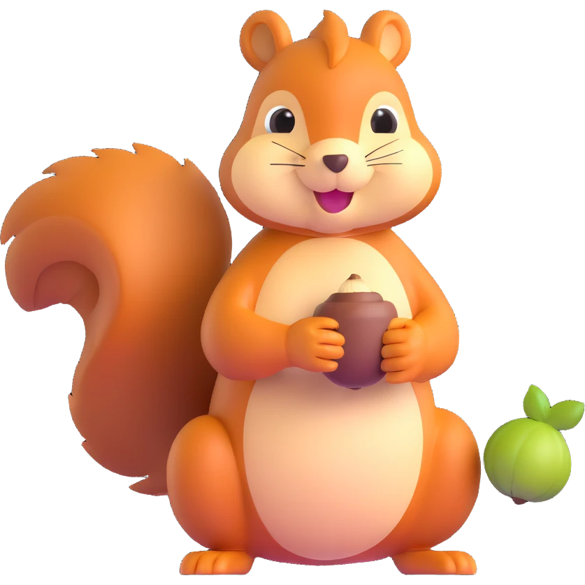 squirrel holding an acorn emoji