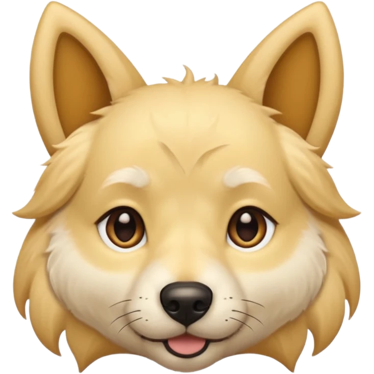 light yellow dog, pointy ears, brown eyes, light brown nose emoji
