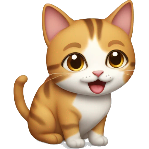 Cute cat saying meow meow emoji