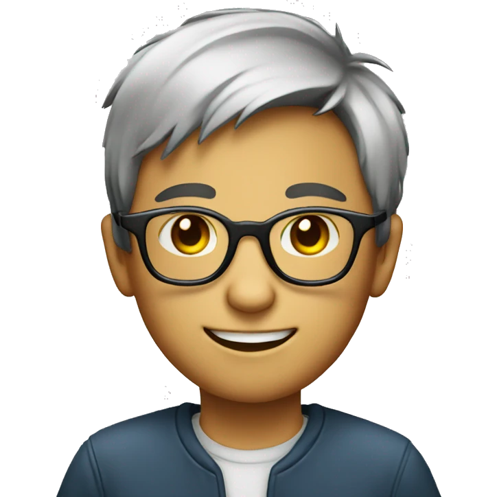 A boy wearing glasses with a cherry emoji