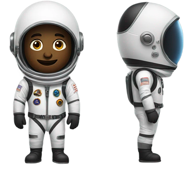 man in black spacesuit front and back emoji