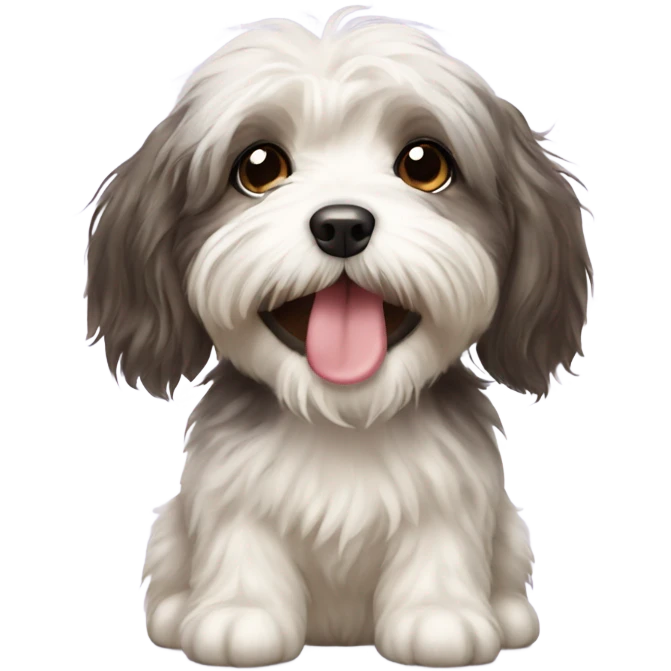 Havanese puppy eating treats  emoji
