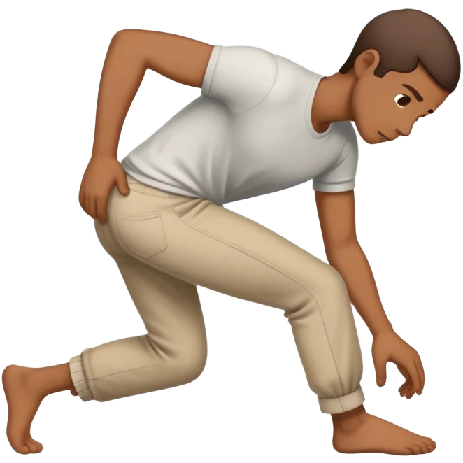 person bending over grabbing their ankles with pants around ankles emoji