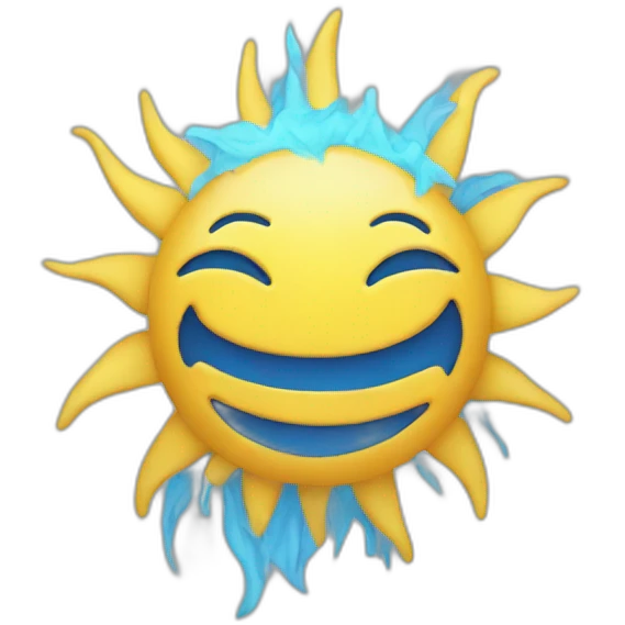 Blue sun emoji