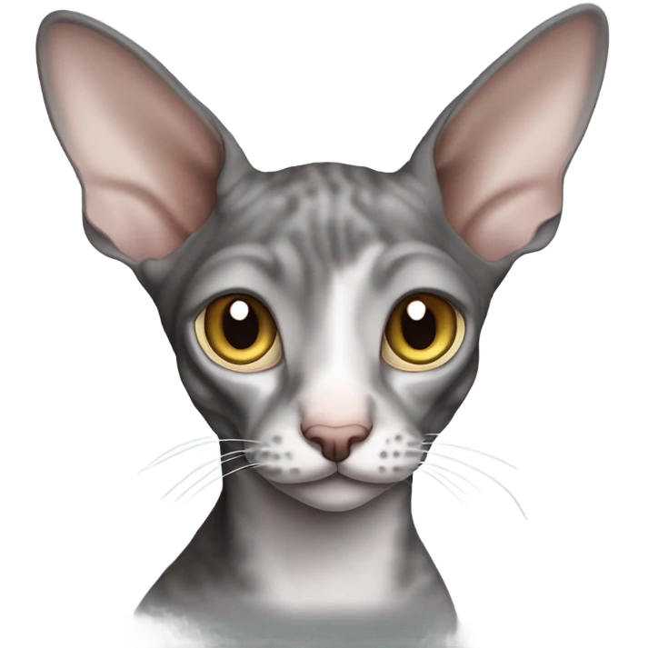 Grey Cornish Rex cat emoji