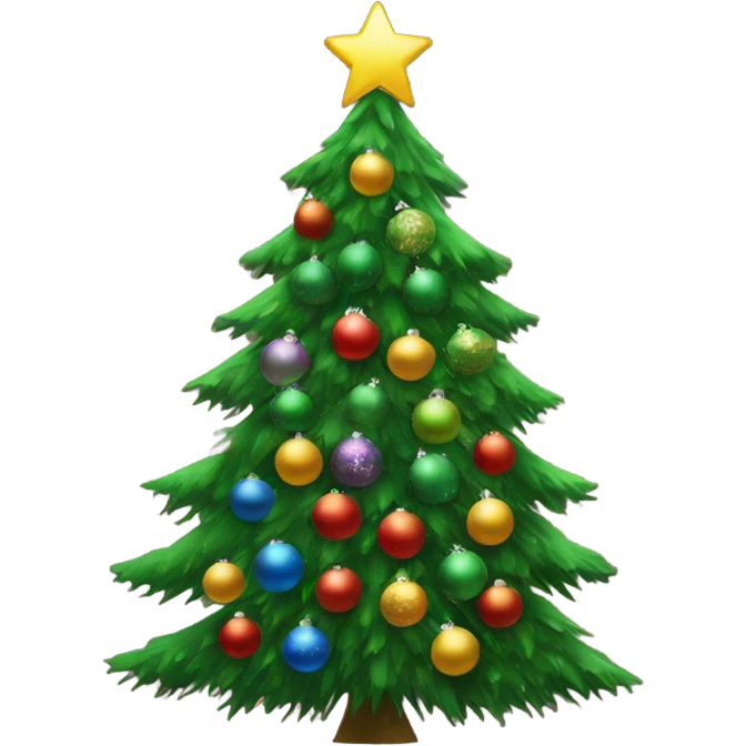 Christmas Tree with a lot of Christmas tree ball emoji