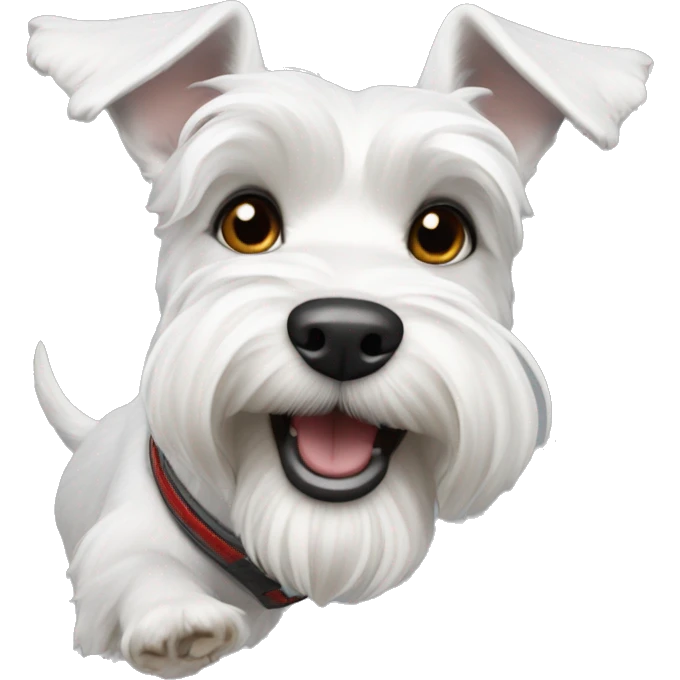 White dog schnauzer flying  emoji