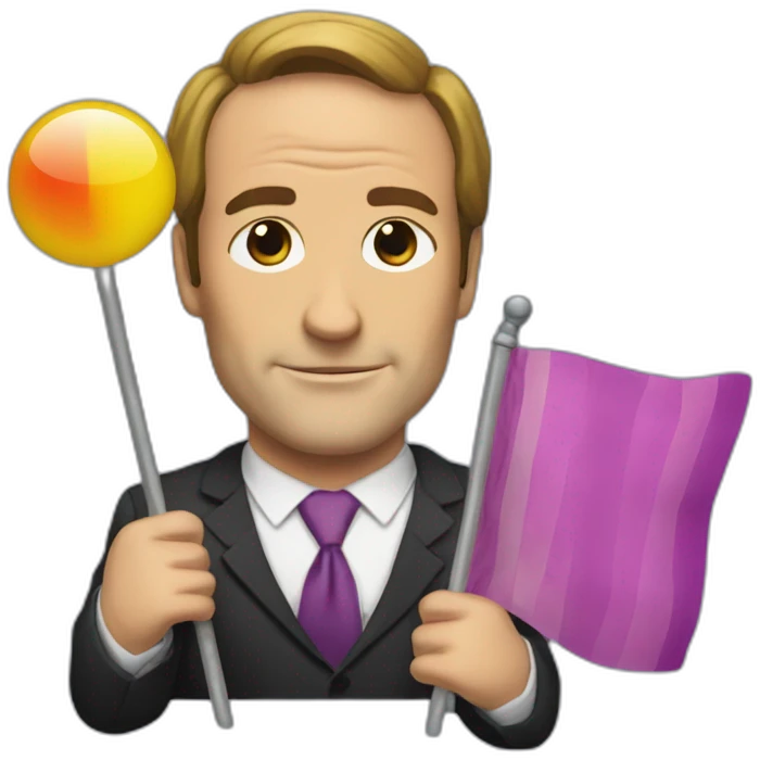 saul goodman holding the transexual pride flag emoji