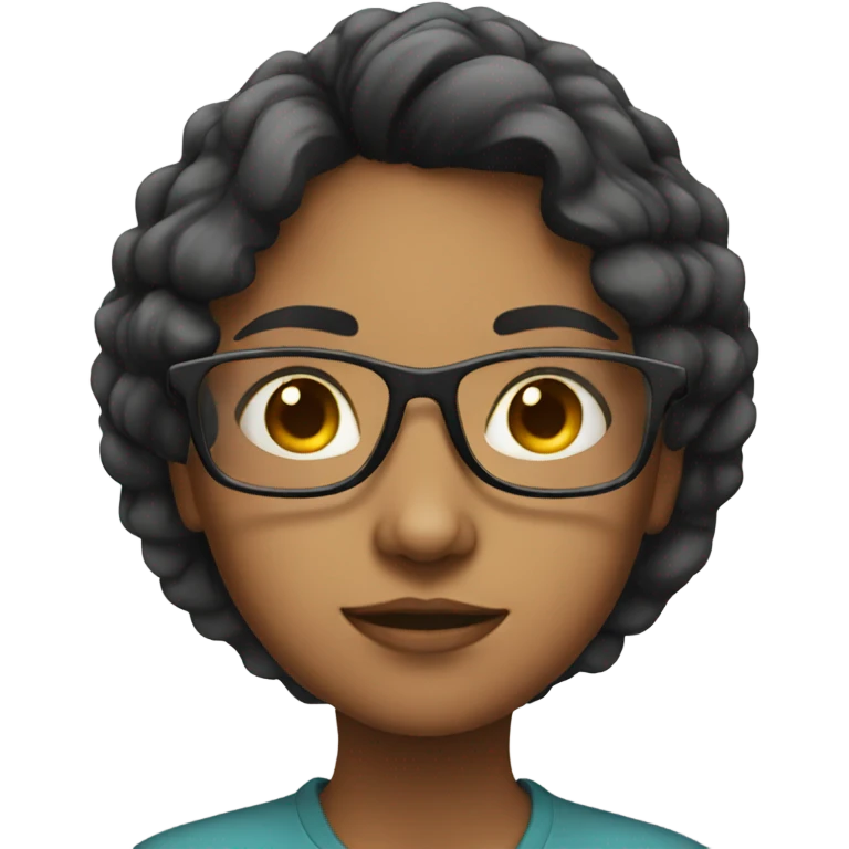 Girl with glasses gazing forward emoji