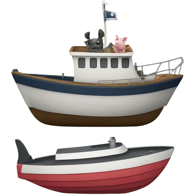 a boat that’s a pig that’s a tuna emoji